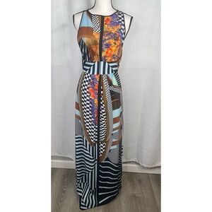 Clover Canyon Maxi Dress Mixed Prints Sleeveless Sz S